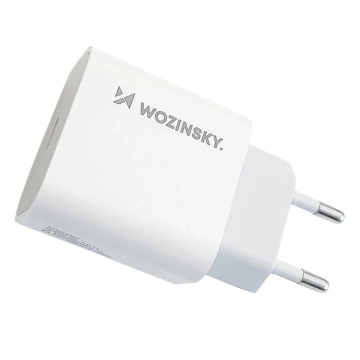 Wozinsky szybka ładowarka sieciowa EU USB Typ C Power Delivery 20W + kabel przewód USB Typ C / Lightning 1m biały
