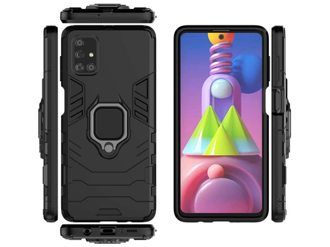 Alogy Stand Ring Armor Hülle für Samsung Galaxy M51 schwarz