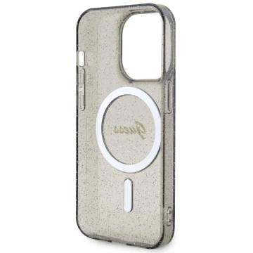 Etui für Telefon Guess GUHMP14XHCMCGK für Apple iPhone 14 Pro Max 6,7" Czarny/Black Hardcase Glitter Gold MagSafe