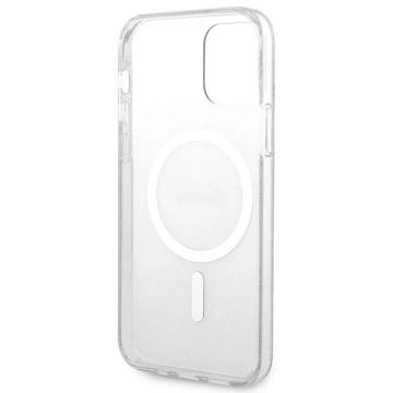 Zestaw Guess GUBPP12MH4EACSK Hülle Ladegerät iPhone 12/12 Pro czarny/schwarz Hartschale 4G Print MagSafe