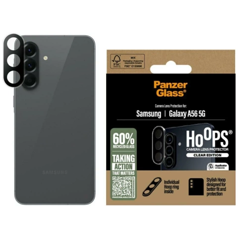 Gehärtetes Glas für Samsung Galaxy A56 5G PanzerGlass Hoops Kameraobjektivschutz