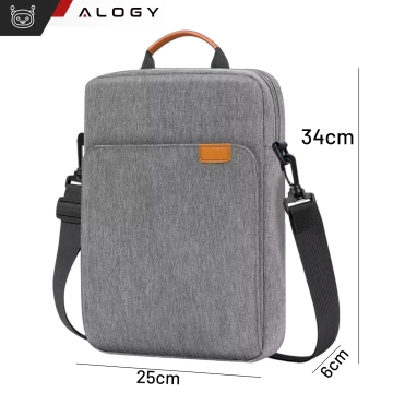 Tasche für Laptop / iPad Pro Air / Tablet 11-13 Zoll Herren Damen Unisex Schultergurt Tasche Hülle Alogy Tasche grau