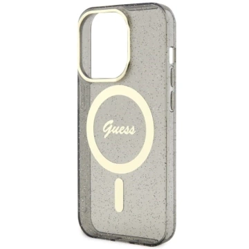 Etui für Telefon Guess GUHMP14XHCMCGK für Apple iPhone 14 Pro Max 6,7" Czarny/Black Hardcase Glitter Gold MagSafe