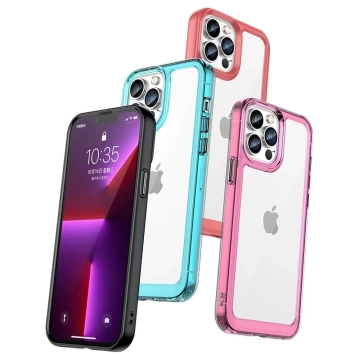 Outer Space Case Hülle für iPhone 13 Pro Max Hardcover mit Gelrahmen Rot