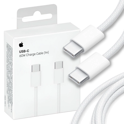 Kabel Apple USB-C do USB-C 1m, 60W, biały, trwały, oryginalny
