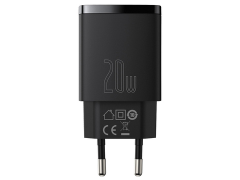 Ładowarka sieciowa Baseus USB PD QC 3.0 20W Black