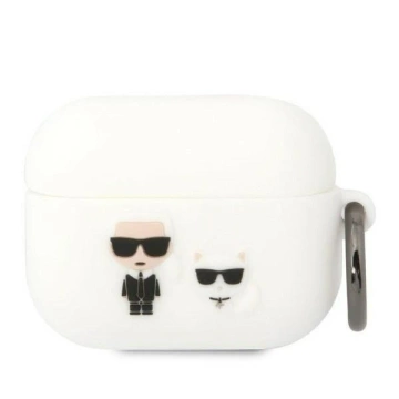 Etui ochronne na słuchawki Karl Lagerfeld KLACAPSILKCW do Apple AirPods Pro cover biały/white Silicone Karl & Choupette