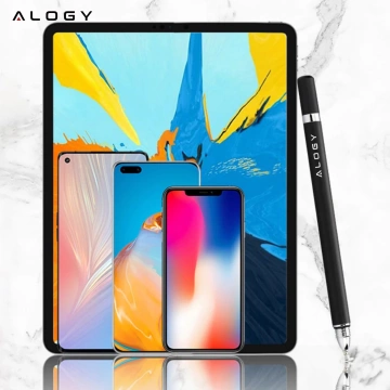 Alogy 2-in-1 kapazitiver Touch-Stift für Telefon-Tablet-Bildschirm mit Stift Schwarz
