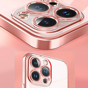 Etui Alogy TPU Luxury Case z osłonką na aparat do Apple iPhone 12 Pro różowo-przezroczyste + Szkło