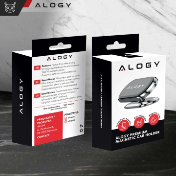 Alogy Universal-Auto-Magnethalterung für Telefon im Cockpit, für Armaturenbrett, Schwarz