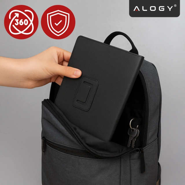 Etui do Samsung Galaxy Tab A9+ 11" (2023) X210/X215/X216, Składany Pokrowiec z Klapką i Funkcją Podstawki, Ochronna Obudowa, Alogy BookCase™ – Czarne