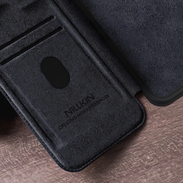 Etui do Samsung Galaxy S25 Nillkin Qin Pro Czarny z Klapką