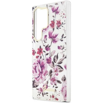 Etui Guess GUHCS23LHCFWST für Samsung Galaxy S23 Ultra S918 biały/white Hardcase Flower Collection