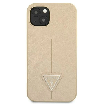 Etui Guess GUHCP13SPSATLE für Apple iPhone 13 Mini 5,4" beżowy/beige Hardcase SaffianoTriangle Logo