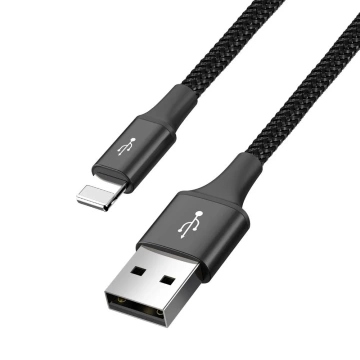Baseus Kabel USB 4in1 2x Lightning / USB Typ C / Micro-USB-Kabel in Nylongeflecht 3,5A 1,2m schwarz (CA1T4-A01)
