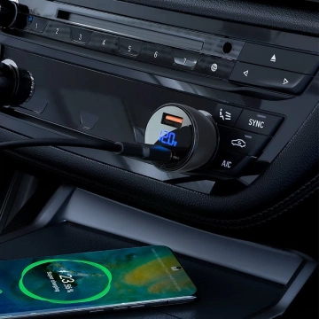 Acefast Autoladegerät 63W USB Typ C / USB, PD3.0, PPS, QC3.0, AFC, FCP, SFCP schwarz (B6 schwarz)