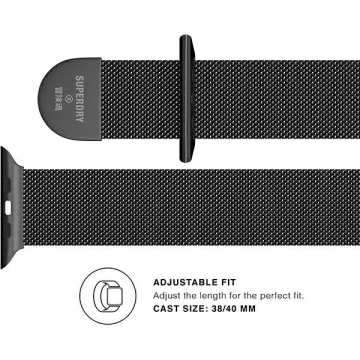 Pasek do smartwatcha SuperDry Watchband Apple Watch 38/40/41 mm Chainmail czarny/black 41681