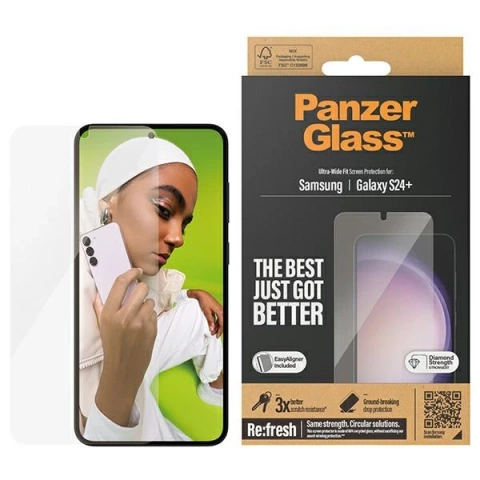 Gehärtetes Glas für Samsung Galaxy S24 Plus PanzerGlass Refresh Ultra-Wide-Fit
