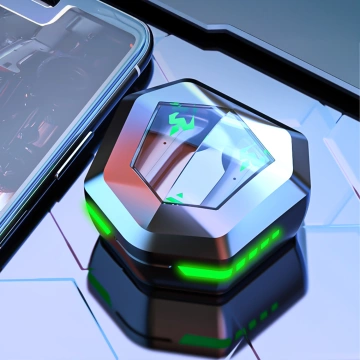 Alogy TWS 9D EarPhones Bluetooth 5.2 Kabellose Kopfhörer mit Dockingstation und Mikrofon PowerBank für Gamer Schwarz