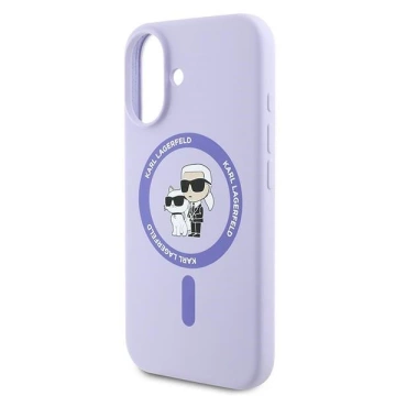 Karl Lagerfeld Hülle für iPhone 16 6,1" Lila MagSafe Hardcase Silikon Karl