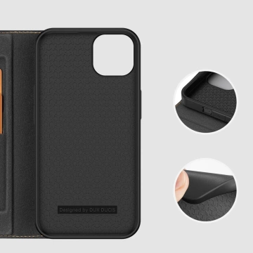 Dux Ducis Skin X2 Hülle für iPhone 14 Plus Hülle mit magnetischer Klappe schwarz