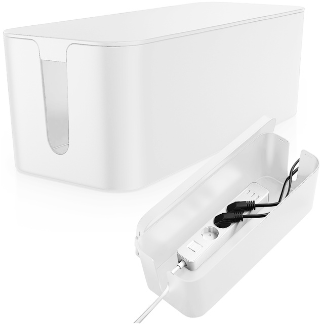 Organizer kabli biurkowy podłogowy pojemnik pudełko na kable listwy Alogy Box L 40cm duży Biały