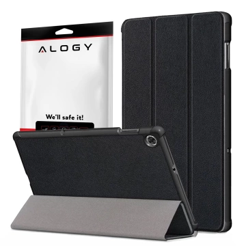 Etui do Lenovo Tab 10.1 TB-311, Smukłe Ochronne z Klapką, Składana Okładka Slim, Alogy BookGuard™ – Czarne + SZKŁO HARTOWANE