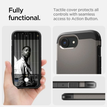 Hülle für iPhone 16E Spigen Tough Armor Mag MagSafe Gunmetal
