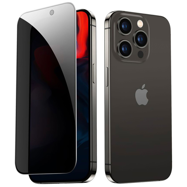 Szkło prywatyzujące do iPhone 15 / 15 Pro / 16 Anti-Spy Private Antyszpiegowskie hartowane na ekran matowe Alogy
