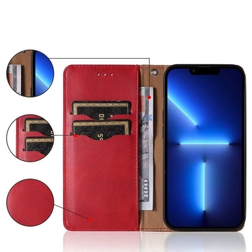 Magnetband Hülle Hülle für Samsung Galaxy A52 / A52 5G / A52s 5G Pouch Wallet Mini Lanyard Pendant Red
