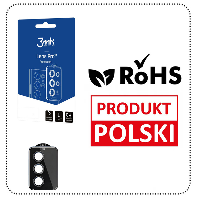Szkło do Samsung Galaxy S23 FE osłona na aparat obiektyw 3mk Lens Protection Pro Black nakładka ochronna