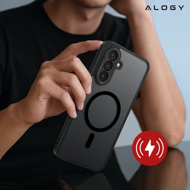 Etui do Samsung Galaxy A56 5G obudowa ochronna na telefon Alogy Matte HybridMag™️ Case do MagSafe Matowe Czarne