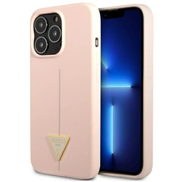 Guess GUHCP13XSLTGP Hülle für Apple iPhone 13 Pro Max 6.7" pink/pink Hardcase Silikon Dreieck