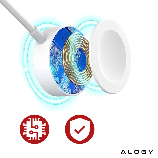 Kabel ładowarka indukcyjna QI magnetyczna Alogy do Apple Watch USB-C typ C 100cm 1M Biała