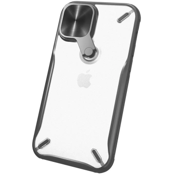 Nillkin Cyclops Case Strapazierfähige Hülle mit Kameraabdeckung und faltbarem Ständer für iPhone 13 Pro Max in Schwarz