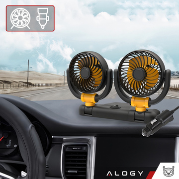 Doppelter Autolüfter für das Cockpit, verstellbar, geräuschlos, für den Zigarettenanzünder für Alogy Car 12V Black
