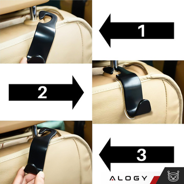4x Kleiderbügelhalter Autohaken für Sitzkopfstütze Auto Organizer Haken Alogy Car Schwarz