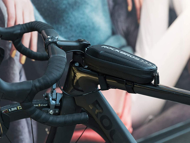 Etui wodoodporne sakwa na rower uchwyt rowerowy na ramę RockBros B61 Czarne