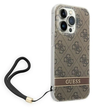 Etui Guess GUOHCP14XH4STW iPhone 14 Pro Max 6,7" brązowy/brown hardcase 4G Print Strap