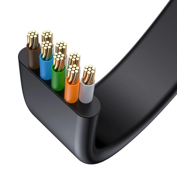 Baseus Speed ​​Six Netzwerkkabel RJ45 1000Mbps 1,5m schwarz (WKJS000001)