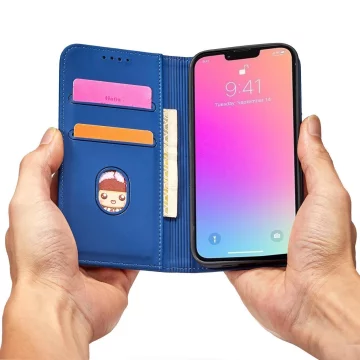 Magnetkartenhülle für iPhone 13 Pro Cover Kartenetui Kartenständer blau