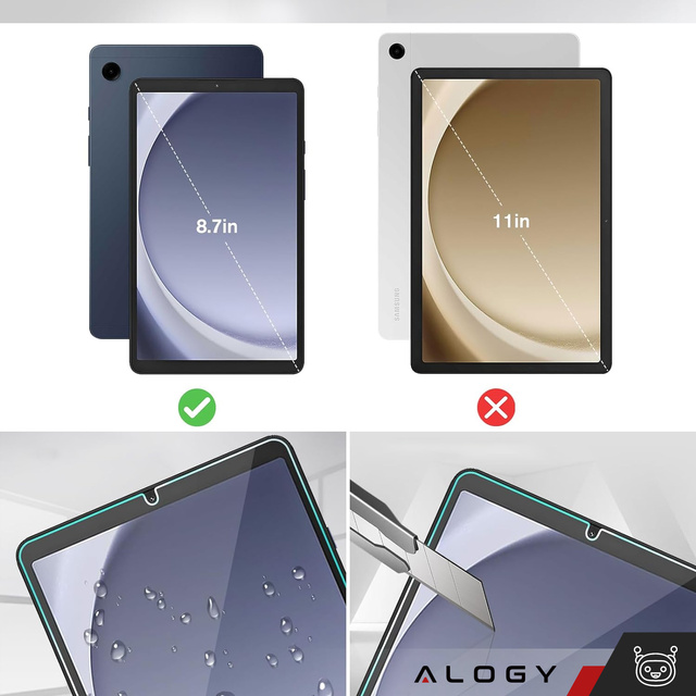 2x Szkło hartowane do Samsung Galaxy Tab A9 2023 8.7" 2gen X110 / X115 na ekran Alogy Screen Protector Pro+ 9H
