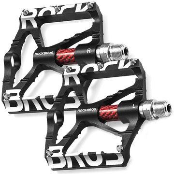 RockBros K307T Aluminium-Plattformpedale mit 5 Metallstiften, 2er-Set, Schwarz