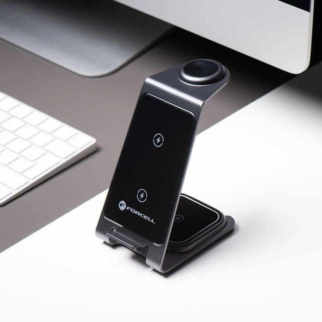 Ładowarka 3w1 Forcell F-Energy Simply Charge do Apple/Samsung szara