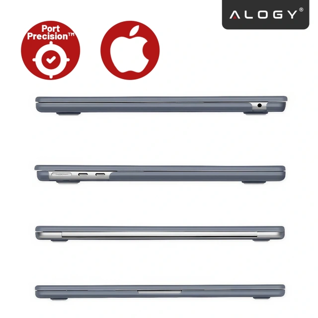 Etui do Apple Macbook Air 15 2023-2025 (M2/M3/M4) – elastyczna, matowa obudowa ochronna, lekka i odporna – Alogy AirGuard™ Granatowy