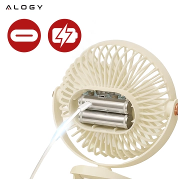 Ventilator Windmühle Windrad Tragbarer Clip Alogy Desktop Kinderwagen Schnurlos Weiß