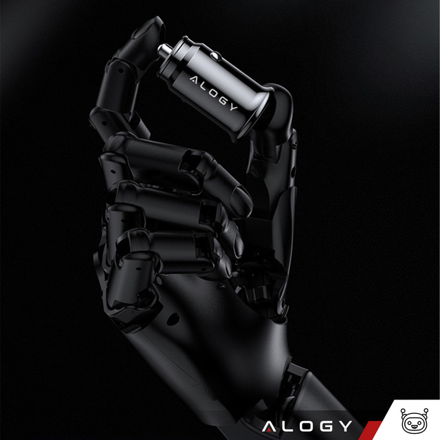 Ładowarka samochodowa 38W USB QC 3.0 18W + USB-C C PD 20W szybka mocna do telefonu Alogy Car czarna + Etui