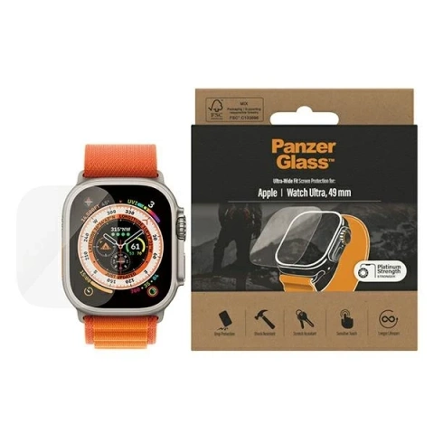 Szkło PanzerGlass Ultra-Wide Fit für Apple Watch Ultra 49 mm Displayschutz Platinium Stärke 3680