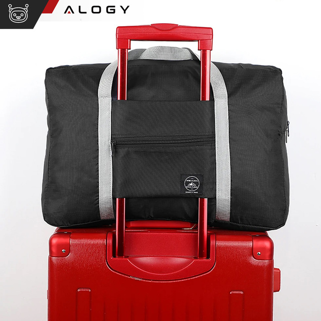 Torba podróżna sportowa na ramię męska damska na siłownie treningowa bagaż podręczny 48x32 materiałowa Alogy Sport Czarna