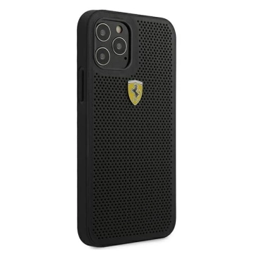 Etui na telefon Ferrari iPhone 12 Pro Max 6,7" czarny/black hardcase On Track Perforated 